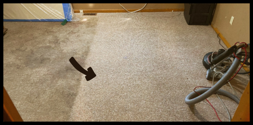 bedroom carpet being cleaned